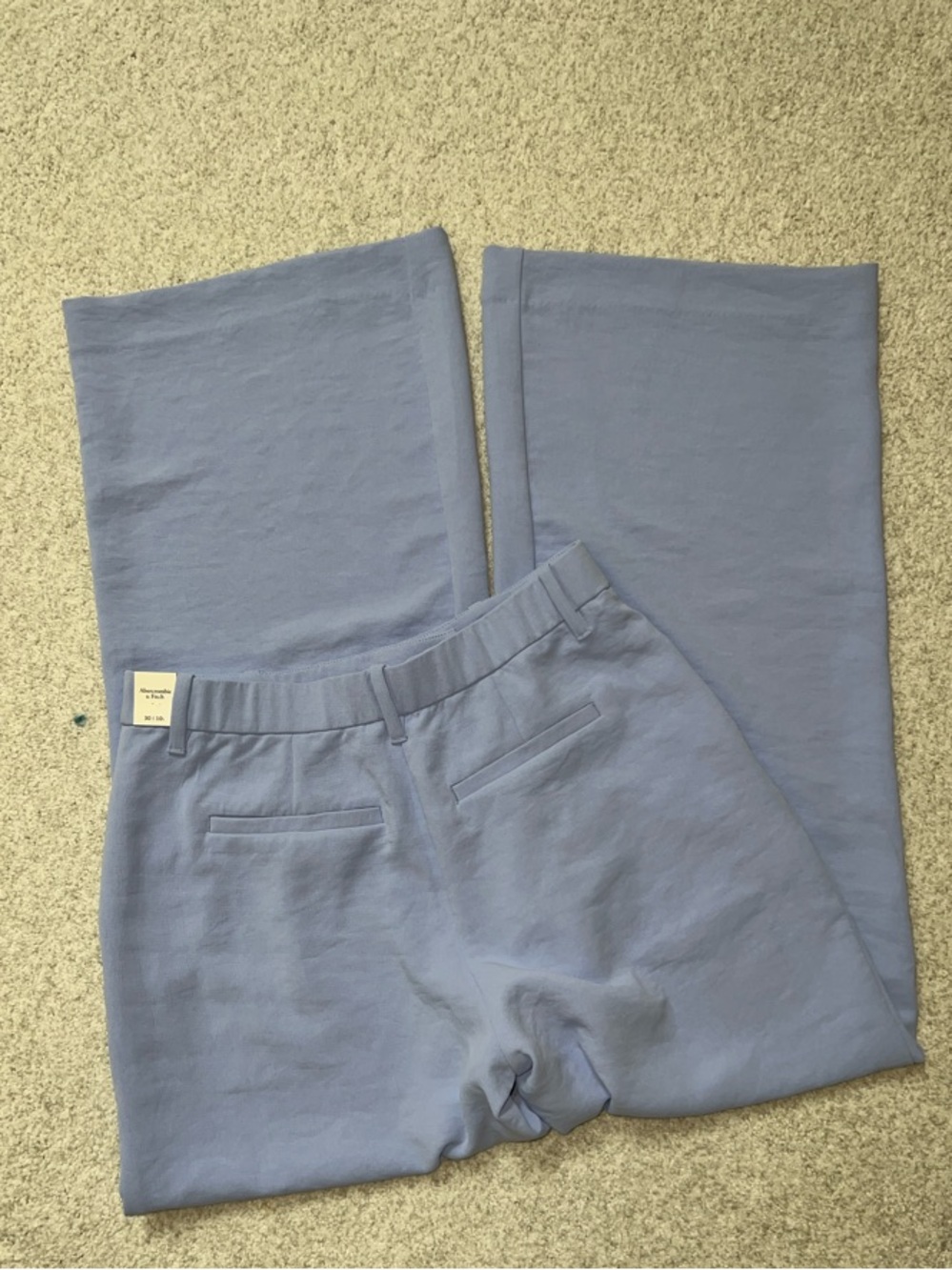 Abercrombie & Fitch Light Blue High-Rise Trousers - Picture 6 of 6